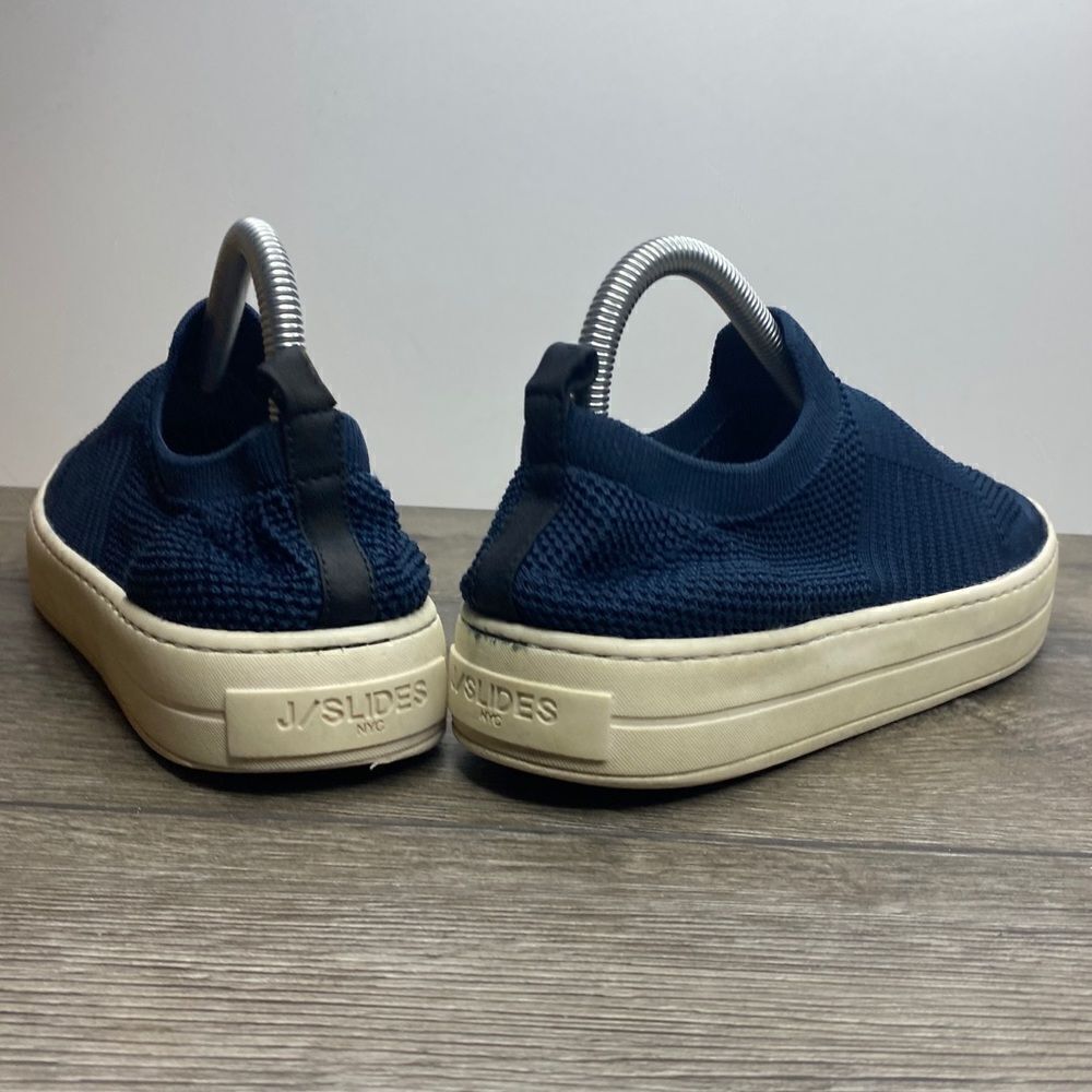 J / SLIDES HILO PLATFORM NAVY BLUE SLIP ON SHOES SZ 10. - Picture 8 of 10